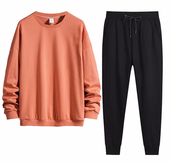 Plain Dyed Sportwear Set Cotton Spandex Sweatershirt Tracksuit for Unisex From Factory