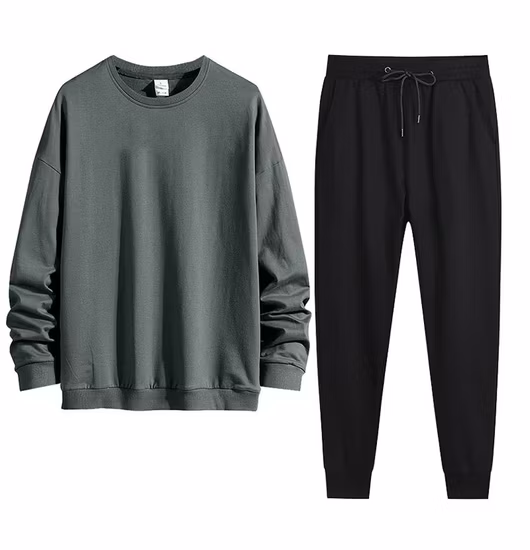 Plain Dyed Sportwear Set Cotton Spandex Sweatershirt Tracksuit for Unisex From Factory