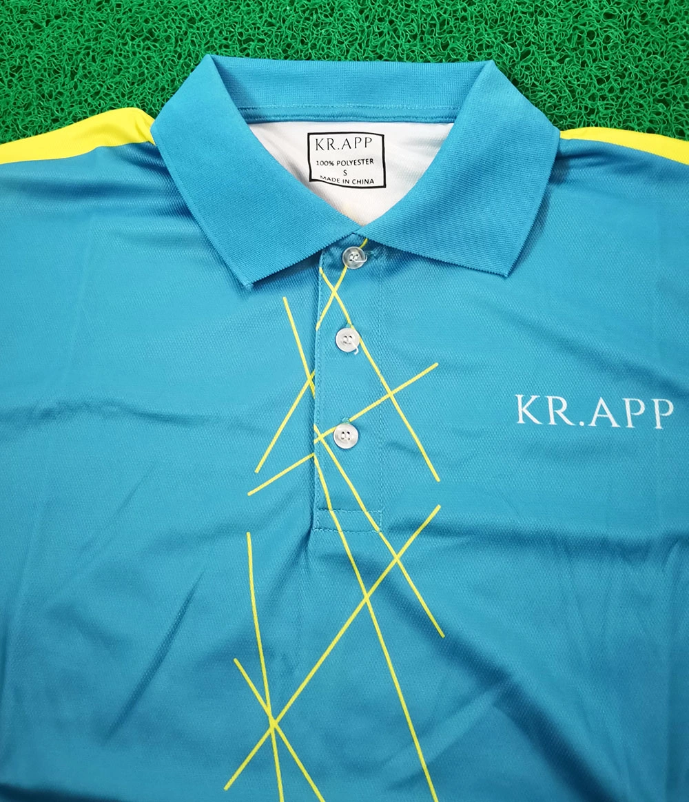 100% Polyester Mens Golf Polo T Shirts Custom Uniform Short Sleeve Polo Shirt with Custom Logo Printed