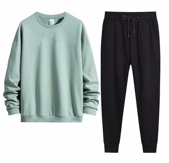 Plain Dyed Sportwear Set Cotton Spandex Sweatershirt Tracksuit for Unisex From Factory