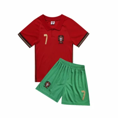 Maglia da calcio per bambini Portogallo No. 7 C Maglia della squadra Ronaldo Abbigliamento sportivo da allenamento Maglia da calcio per scuola elementare T-shirt per bambini