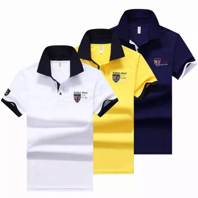 Polo Pendek Lengan Polo personalizzata con logo ricamato Polo da golf tinta unita T-shirt vuota Polo per camicie da uomo